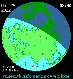 Solar eclipse 25-10-2022 07:01:20 - New York
