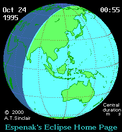 Solar eclipse 23-10-1995 21:33:30 - Los Angeles